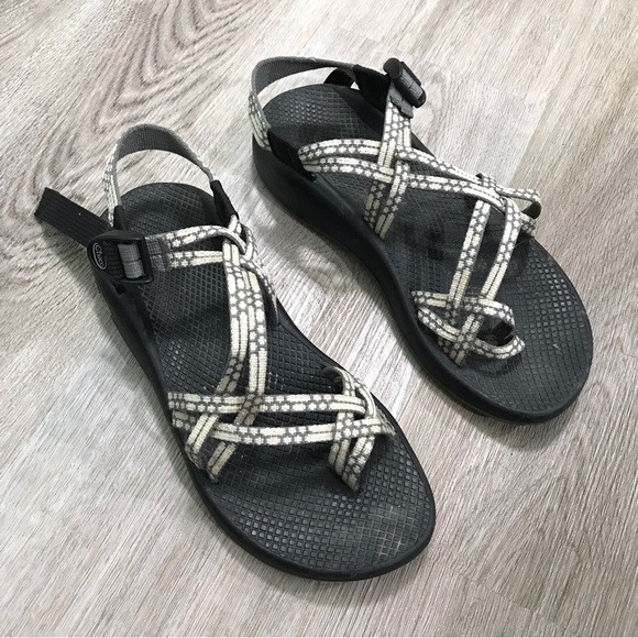 Chaco Womens Zx/2 Sandals Yampa Light Beam Gray Cream Pattern Hiking Outdoor 10 - Picture 2 of 7